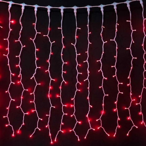 Гирлянда Занавес 1 x 3 м Разноцветный 24В, 420 LED, Провод Белый Каучук, IP65