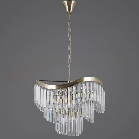 Подвесная люстра хрустальная ILLUMICO IL3475-8PSQ-25AB ELITE
