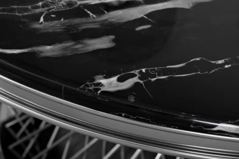 76AR-80555 Стол обед иск.мрам Nero Alicanto/хром d120*75 Garda Decor