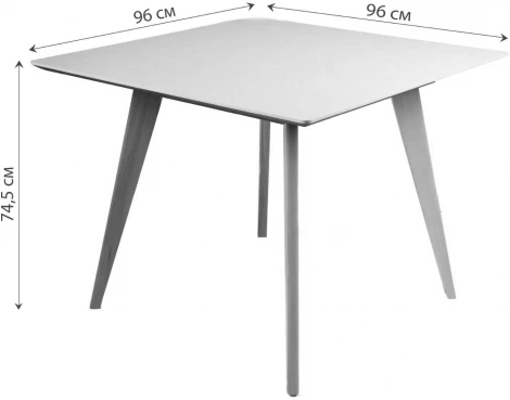 Стол R-Home Лунд 960*960 мрамор Бьянко Темный орех