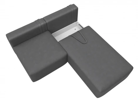 Диван угловой модульный Лига-060 НПБ угол универсальный (ЛДСП,Брус,Фанера/Пластик/Замша/Серый) Лига Диванов 129505