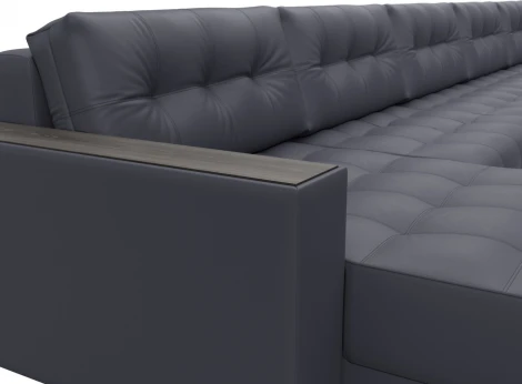 Диван П-образный с декором Лига-049 НПБ Мегалонг Лига Диванов (Экокожа) арт.128538