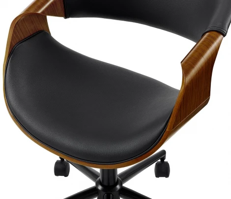 Кресло ESF JY1829-3 черный PU/орех/черный/Экокожа,Шпон
