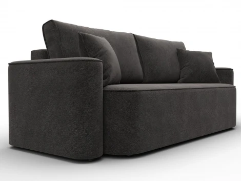 Диван прямой Лига-118 НПБ (ДСП,ЛДСП,Брус,Фанера,Велюр/Темно-коричневый) Лига Диванов 137079