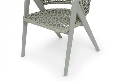 "Амстердам" стул плетеный из роупа, каркас алюминий, роуп серый круглый 4SIS арт.УТ-00009515
