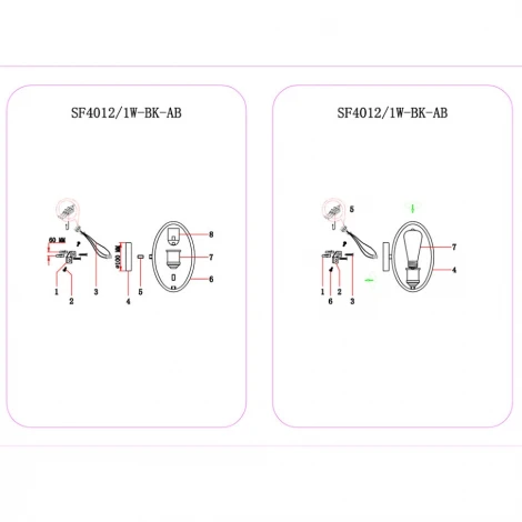 Бра Seven Fires Graniti SF4012/1W-BK-AB