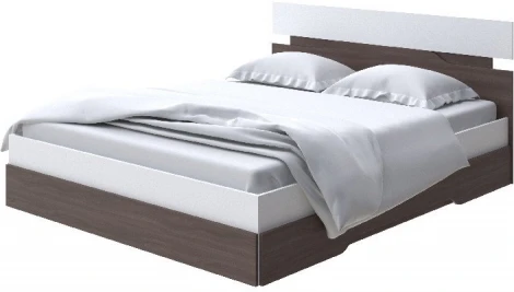 Без бренда Кровать Milton (ЛДСП Белый/Ясень Шимо Темный) 180x190