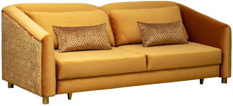 Диван Garda Decor TREVI-230M-3К-Velv ORANG+Lattice ORANG (Золотой)
