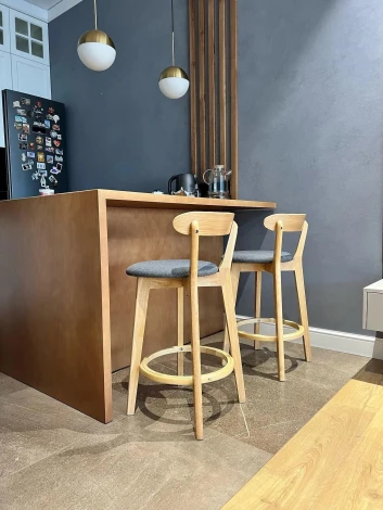 Стул барный Elevate Zenith Hesby (Бук/Ткань) арт.HSBI_B016_wooden_greyf