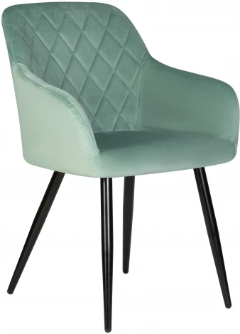 Стул обеденный ROBERT (черные матовые ножки, велюр V108-118 Мятный)