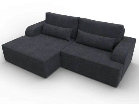 Диван угловой Лига-120 угол левый (ДСП,Брус,Фанера,ЛДС,Велюр/Темно-серый) Лига Диванов 137293L