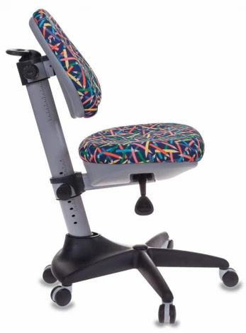 Кресло детское Бюрократ KD-2 синий карандаши крестовина пластик