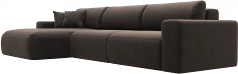 Диван угловой Лига-036 НПБ Классик Лонг левый угол (Коричневый/Велюр) Лига Диванов арт.121394L