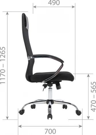 Компьютерное кресло CHAIRMAN CH612 chrome (Металл,Ткань,Сетка/Черный)