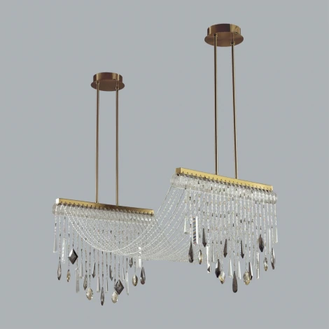 Потолочная люстра ша штанге Odeon Light Afina 5420/48L античная бронза/металл/стекло/хрусталь LED*48W 3000K (220V, подвески)