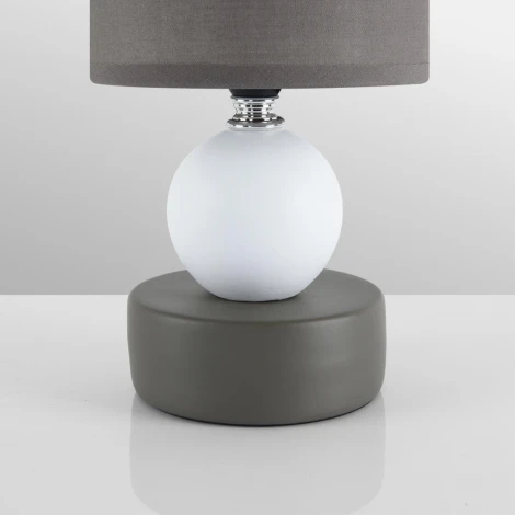 Настольная лампа Lumion Lalana 8182/1T коричневый, керамика/текстиль E14 1*40W 220V (выключатель, шар, круглые)