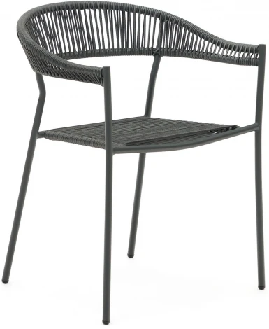 Futadera Садовый стул из серого шнура и серой стали La Forma (ex Julia Grup) арт.157017