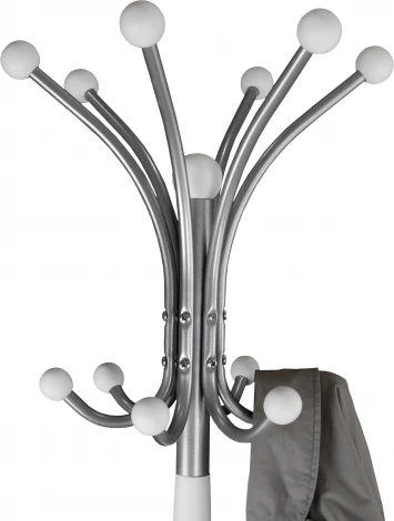 Вешалка напольная Д 2 металлик/ белый Mebelik арт.008997