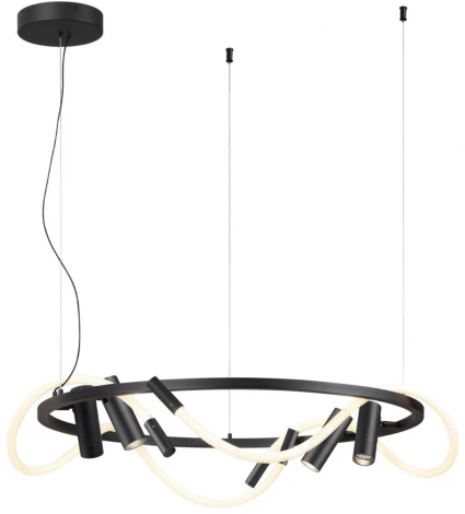 Подвесной светильник с гибким неоном Odeon Light Corda 4391/55L (LED, 220V, на тросе, кольцо)