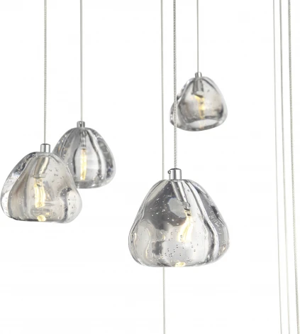 Подвесной светильник ST Luce Waterfall SL6017.101.13 Хром/Прозрачный с пузырьками воздуха LED 13*3W (220V, на проводе)
