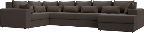 Диван П-образный Майами правый угол (Коричневый/Рогожка) Лига Диванов арт.122553