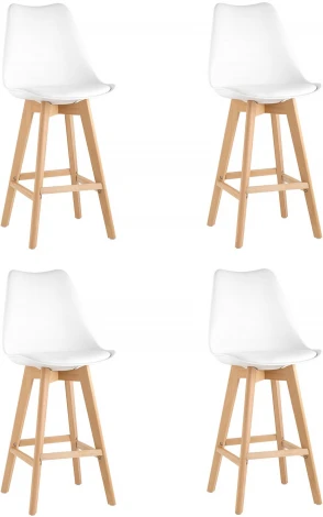 Стул барный FRANKFURT белый 4 шт Stool Group арт.УТ000038332