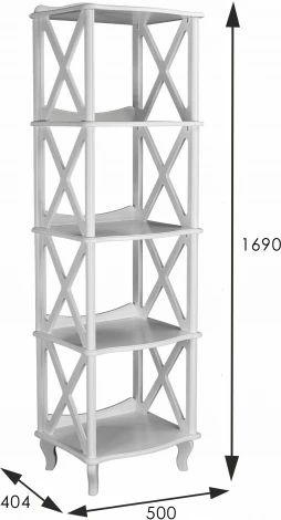 Этажерка-стеллаж Джульетта 4 уровня, молочный дуб Л Mebelik арт.008567