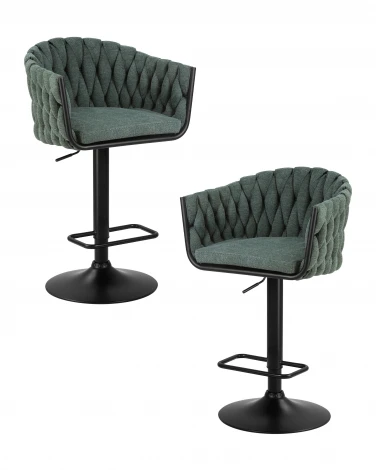 Набор 2 шт стул барный DOBRIN LEON (зеленая ткань (LAR 275-23))