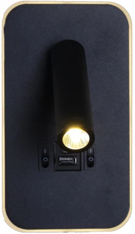 Настенный светильник светодиодный Reluce 86204-9.2-001KT LED12W+USB BK (220V, выключатель)