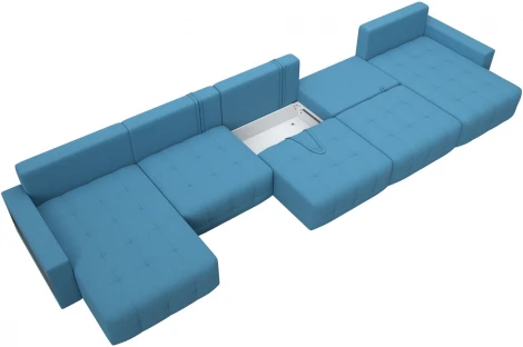 Диван п-образный с полками Лига-053 НПБ МегаЛонг Лига Диванов (Рогожка) арт.129002