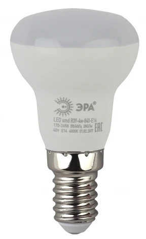 Лампочка светодиодная E14 4W ЭРА LED R39-4W-840-E14