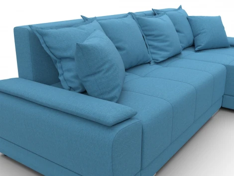 Диван угловой Лига-119 угол правый (ДСП,Брус,Фанера,ЛДС,Рогожка/Голубой) Лига Диванов 137087