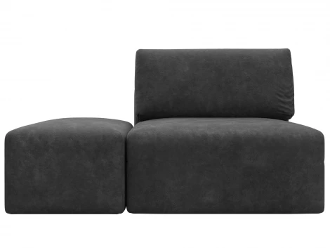 Модули диван и пуф Лига-060 НПБ (ЛДСП,Брус,Фанера,Велюр/Темно-серый) Лига Диванов 129603