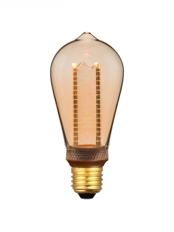 Лампочка светодиодная прозрачная/бежевая груша E27 4W Hiper Vein HL-2228