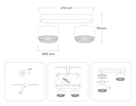 Спот настенно-потолочный поворотный Ambrella Techno Spot TN71285 (220V)