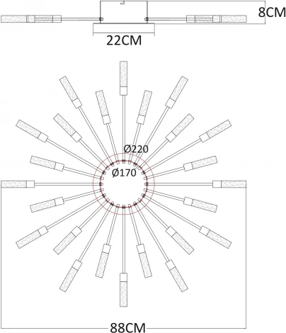 Потолочная люстра Arte Lamp Maple A1276PL-24GO