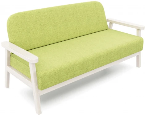 Диван Arsko прямой Флори М беленый дуб рогожка зеленая