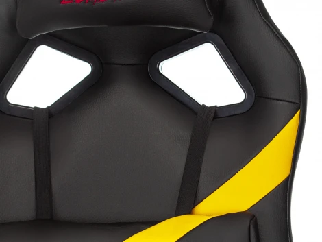 Кресло игровое Zombie DRIVER черный/желтый эко.кожа с подголов. крестовина пластик