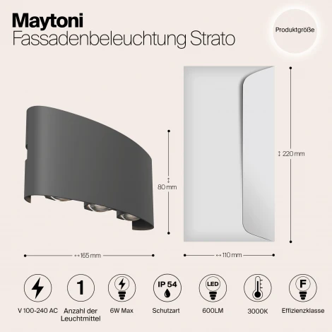 Архитектурная подсветка Maytoni Strato O417WL-L6GR3K (LED, 220V, IP54)