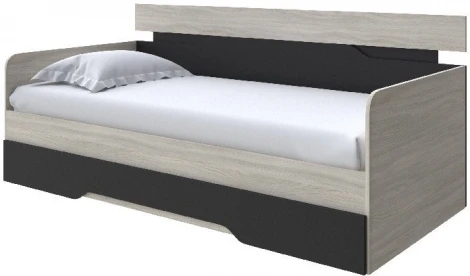 Без бренда Кровать-Софа Milton (ЛДСП Ясень Шимо Светлый/Черный) 120x190