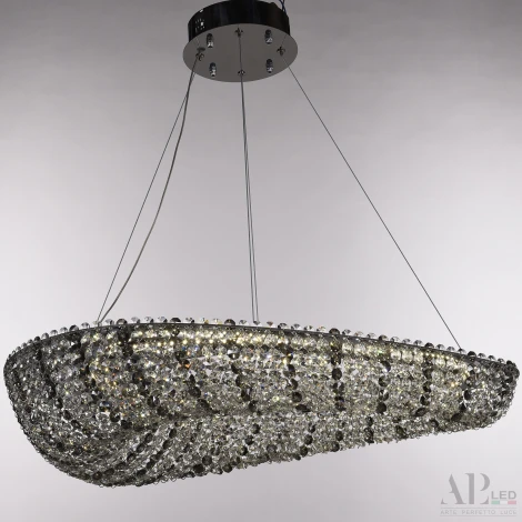 Подвесная люстра светодиодная APL LED Sicilia SH509.0.70.R.Ni.4000.Clear.731 (220V, хрусталь, на тросе)