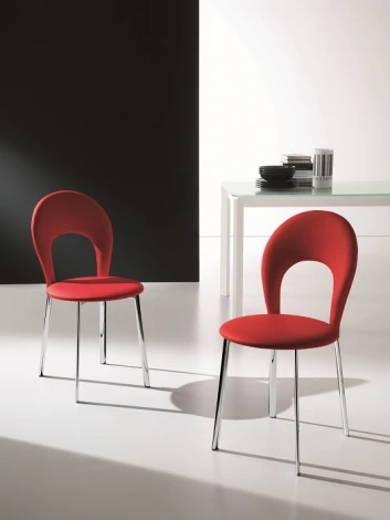 Обеденный стул M-City VITTORIA 44.52 (М089 алюмин./ TCMA0102 фиолет, ткань Magu )