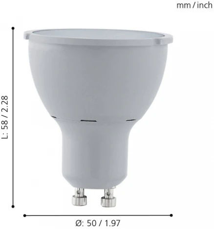 Лампочка светодиодная GU10 5W 400 lm 3000K Eglo Lm_led_gu10 11541