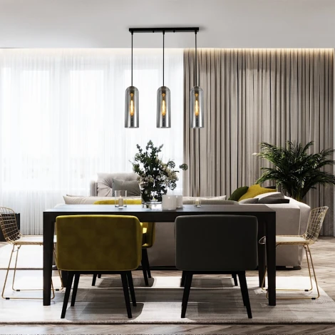 Подвесной светильник Escada Damask 10195/3S Smoke 3x40Вт E27, металл/стекло, дымчатый (220V, на проводе)