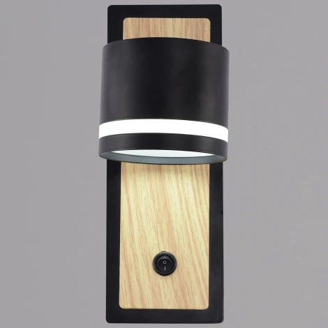 Бра Reluce 22540-0.2-01 BK+WOOD