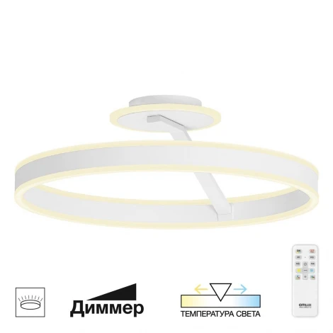 Потолочная люстра на штанге светодиодная с пультом Citilux Дуэт CL719750 (кольцо)