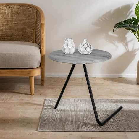 Стол журнальный Дуэт 7 орех гикори grey/черный Mebelik арт.009151