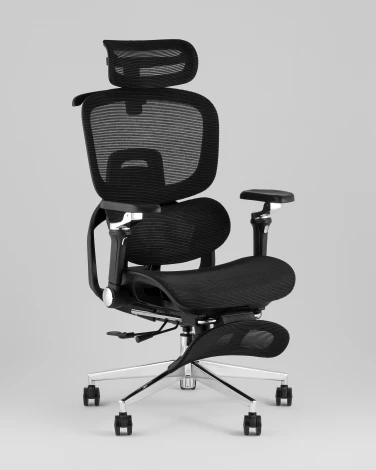 Кресло офисное TopChairs Prodigy с оттоманкой черный УТ000041699