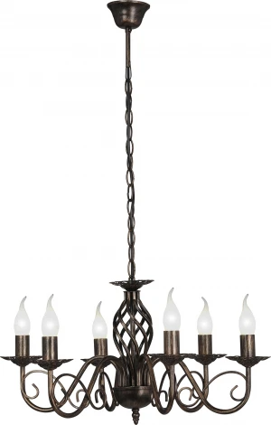 Подвесная люстра Vitaluce V1104-7/6 (220V, на цепи, подсвечник, свеча)