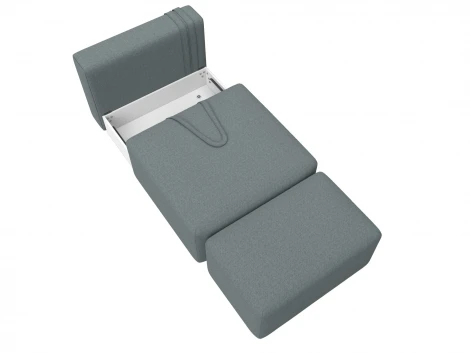 Модули диван и пуф Лига-060 НПБ (ЛДСП,Брус,Фанера,Рогожка/Серый) Лига Диванов 129740